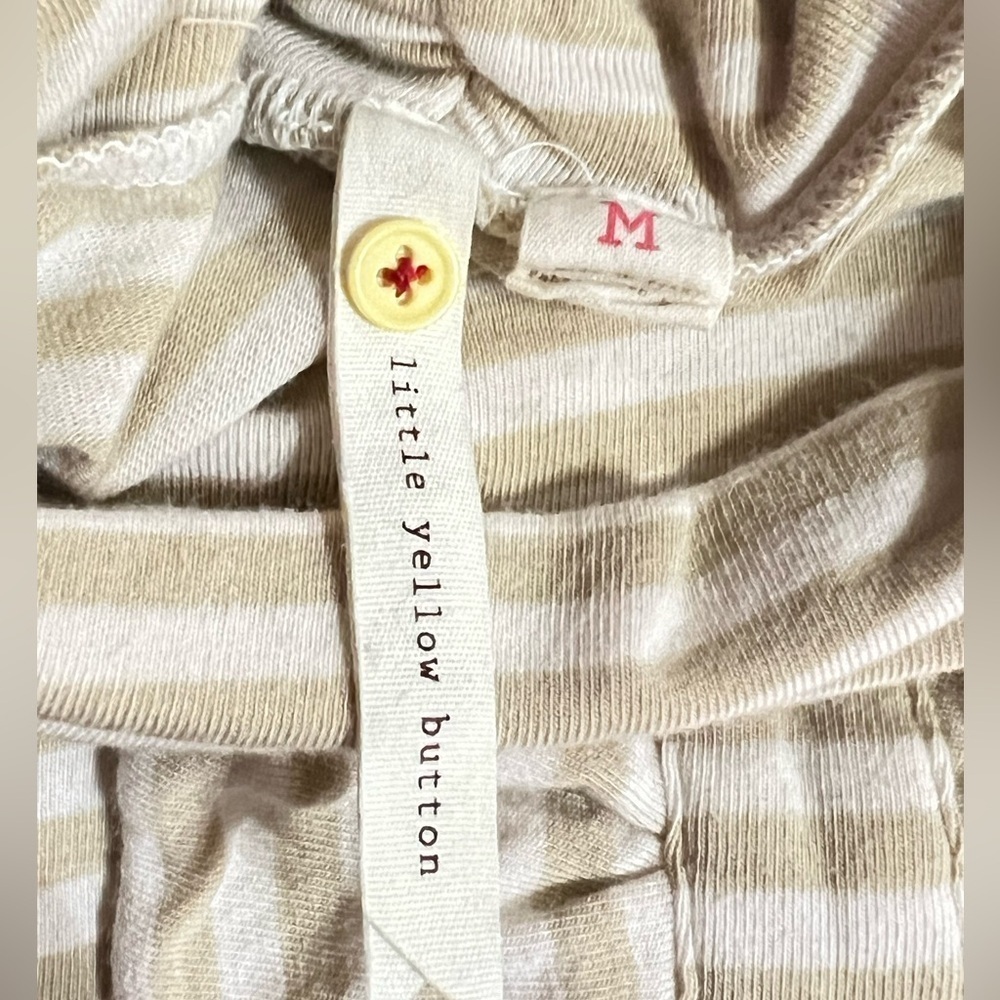 Anthropologie’s Little Yellow Button Striped Women’s Turtleneck Top Bows Size M - Picture 5 of 6